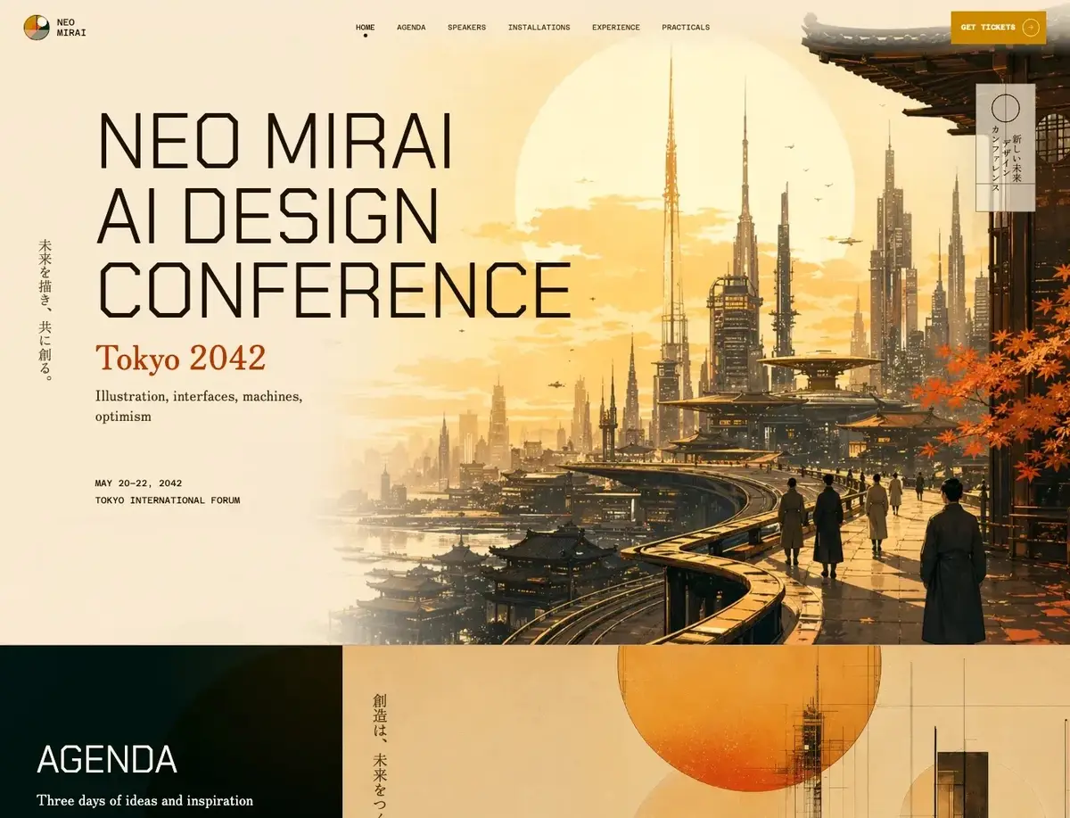 A working conference site that Impeccable built from a mockup