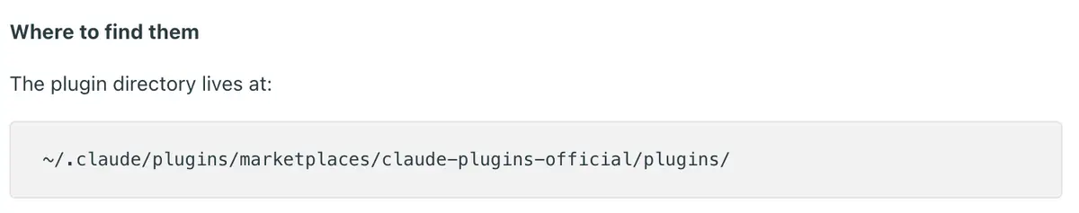 The local plugin directory path where Claude Code marketplace plugins are stored.